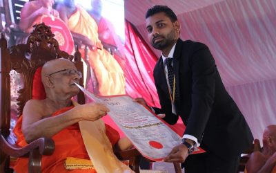 “සමාජ සුභ සාධන දේශාභිමානී පුත්‍ර ව්‍යාපාරවේදී නිපුන්” ජාතික ගෞරව නාම සම්මාන උපාධිය පිරිනමන ලදි.